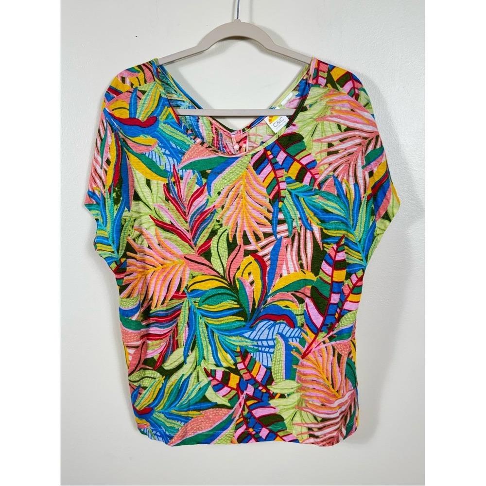 C & C California Floral Top XL Coastal Euro Summer Beachy